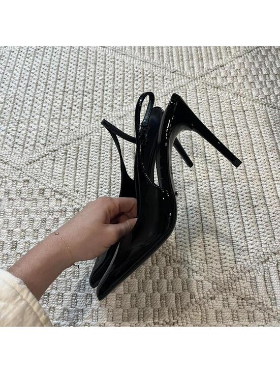Tony Bianco Charlotte Slingback Pump in Black Patent - Picture 4 of 6